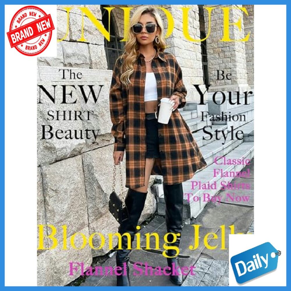 Women's Button Down Flannel Shacket Long Sleeve C… - image 3